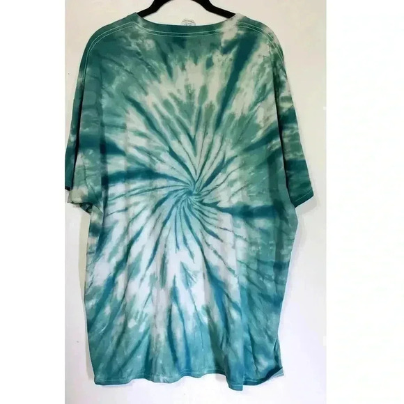 Lucky T-shirt! Green tye‎ dye with skull 4 leaf clover mens 2XL stay lucky ! - Picture 3 of 3